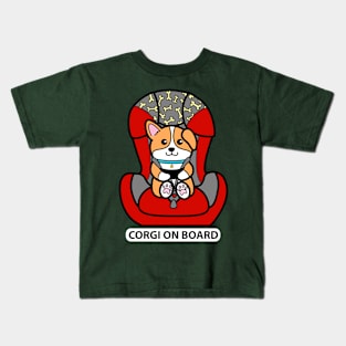 Corgi On Board Kids T-Shirt